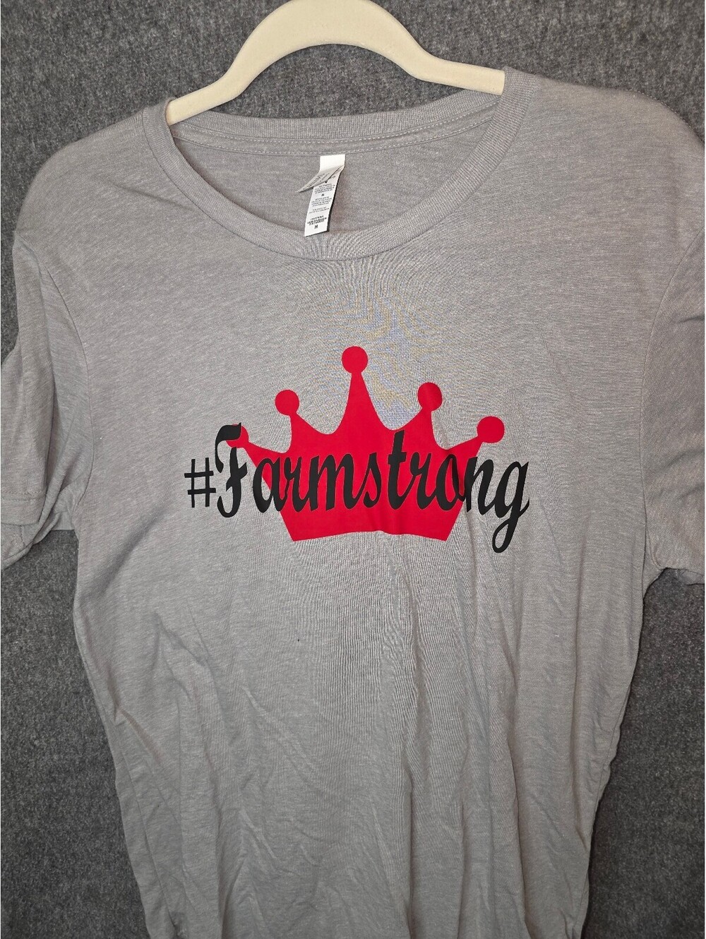 Bella+Canvas Gray #Farmstrong Graphic T-Shirt Medium